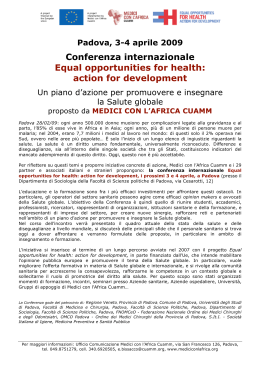 Conferenza internazionale Equal opportunities for health