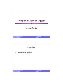 Programmazione ad Oggetti Java – Parte I - ICAR