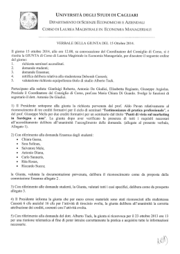 Verbale Giunta Economia Manageriale del 15 ottobre 2014