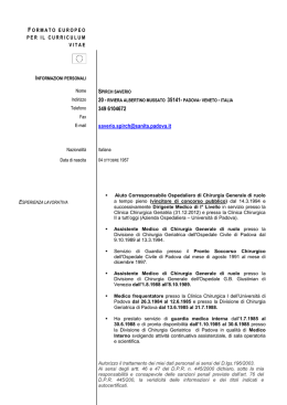 Curriculum - Azienda Ospedaliera di Padova