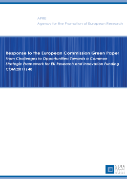 APRE response to the European Commission Green Paper 1