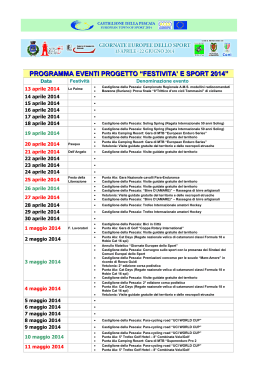 Giornate europee dello sport – Calendario 2014