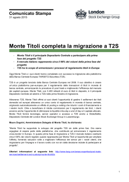 Monte Titoli completa la migrazione a T2S