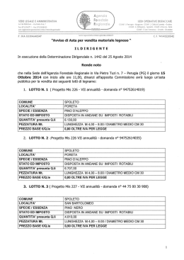 Avviso di Asta per vendita materiale legnoso “ ILDIRIGENTE In
