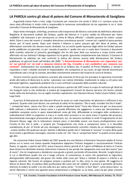 LA PAROLA contro gli abusi di potere del