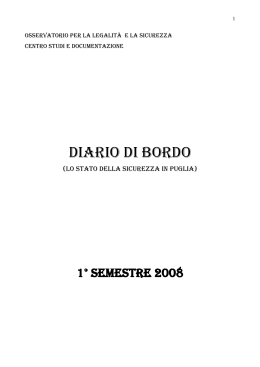 Il Diario di Bordo 1 Semestre 2008 - Osservatorio per la legalità e la