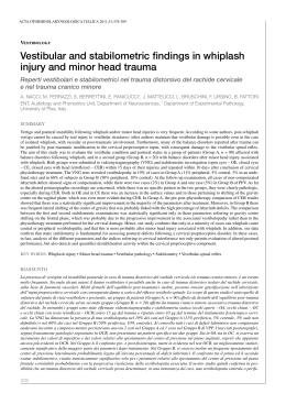 Vestibular and stabilometric findings in whiplash injury and minor