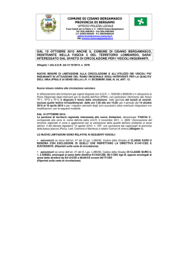 dal 15 ottobre 2015 anche il comune di cisano bergamasco