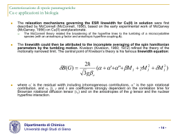 Diapositiva 1 - Dipartimento di Biotecnologie, chimica e farmacia
