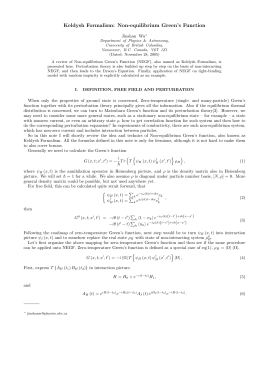 Keldysh Formalism - UBC Physics & Astronomy