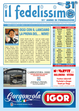 OGGI cON IL LANcIANO LA PROVA deL&hellip; NOVe!