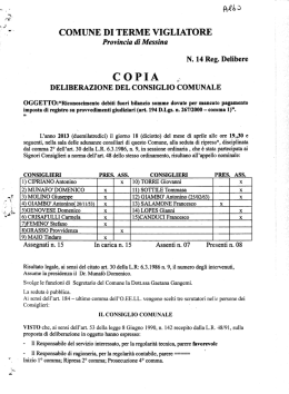 ` -&ldquo;` COMUNE DI TERME VIGLIATORE