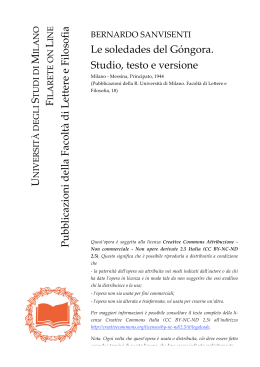Le soledades del G&oacute;ngora. Studio, testo e versione