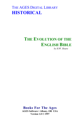Hoare - The Evolution of the English Bible