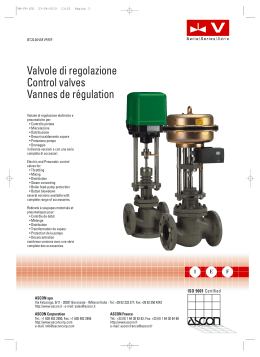 Valvole di regolazione Control valves Vannes de régulation