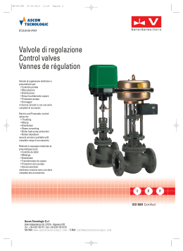 Valvole di regolazione Control valves Vannes de