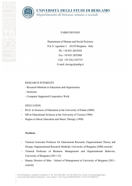 FABIO DOVIGO Department of Human and Social - incluD-ed