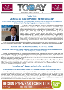 Essilor Italia: Di Trapani alla guida di Strumenti e