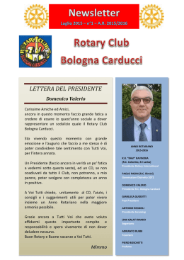 LETTERA DEL PRESIDENTE - Rotary Club Bologna CARDUCCI