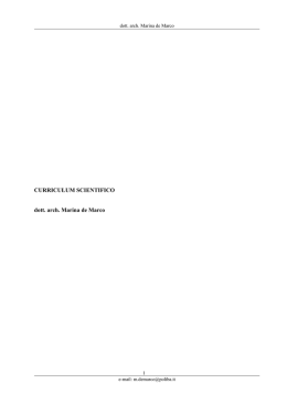 curriculum scientifico - Facolt&agrave; di Ingegneria di Taranto