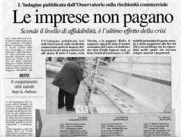 LE IMPRESE NON PAGANO (fonte quotidiano Latina Oggi)