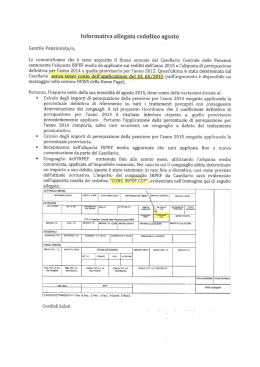 Informativa allegata cedolino agosto