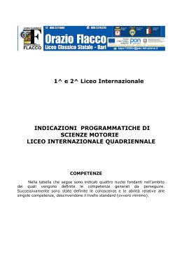 Programmazione Scienze Motorie Internazionale-1 - "Flacco"