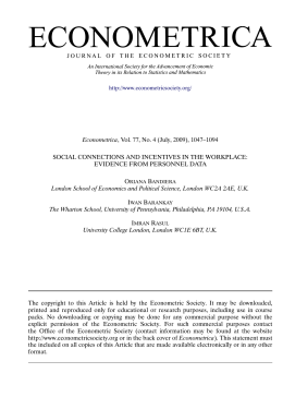 Social Connections and Incentives in the Workplace:Evidence From