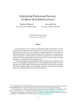 Liberalizing Professional Services: Evidence from Italian Lawyers