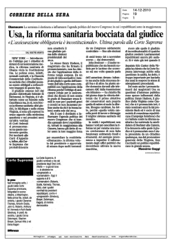 Usa, la riforma sanitaria bocciata dal giudice