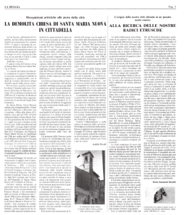 La demolita chiesa di S. Maria Nuova in Cittadella Alla ricerca delle