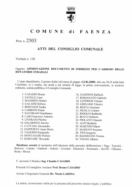 COMUNE di FAENZA Prot. n. ATTI DEL CONSIGLIO COMUNALE