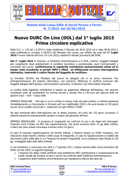 Nuovo DURC On Line - Cassa Edile di Ascoli Piceno