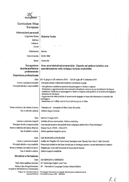 CV Fadda Roberta - DiSea - Dipartimento di Scienze
