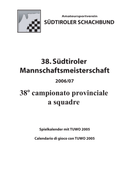 38.Südtiroler Mannschaftsmeisterschaft 38 campionato provinciale a