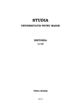 STUDIA - Universitatea"Petru Maior"
