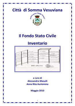 Inventario del Fondo Stato Civile
