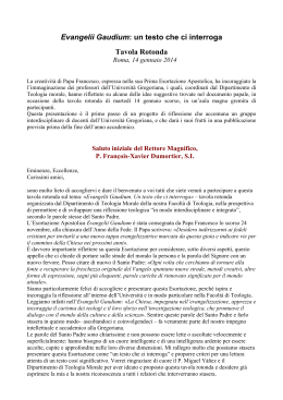 Evangelii Gaudium - Pontificia Università Gregoriana
