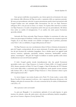 &laquo;EVANGELII GAUDIUM&raquo; Antonio Spadaro S.I. Sono qui per