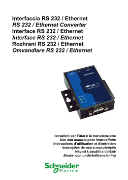 Interfaccia RS 232 / Ethernet RS 232 / Ethernet