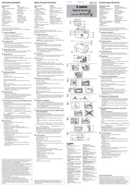 Mode d`emploi (Fran&ccedil;ais) Anweisungen (Deutsch