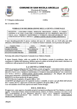 la giunta comunale delibera - Comune di San Nicola Arcella