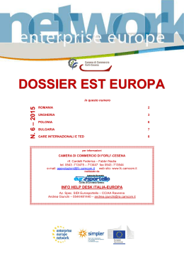 Dossier Est Europa n. 6 2015 - Camera di Commercio di Forlì