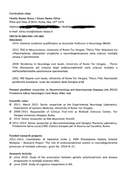 Curriculum vitae - Istituto Neurologico Carlo Besta