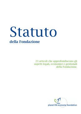 Statuto - Planet Life Economy Foundation