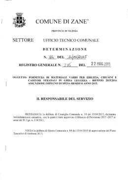 det 216 - Comune di Zanè