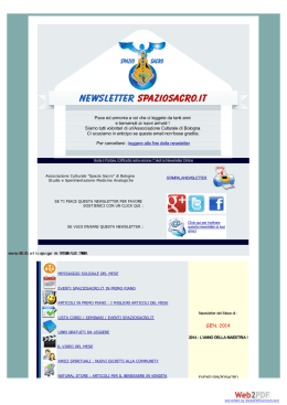 Newsletter SpazioSacro.it