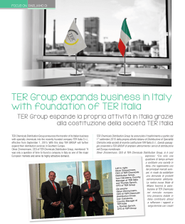 TER Group expands business in Italy with foundation of TER Italia