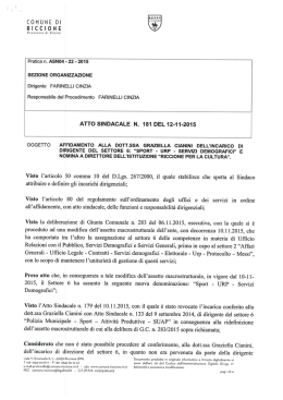 Nominata con Atto Sindacale n. 181 del 12