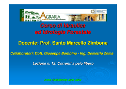 Corso di Idraulica ed Idrologia Forestale - Lezione 12